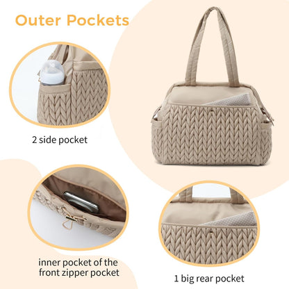 Asha Diaper Bag Tote For Daily Use, Travel Shoulder Diaper Bag With Long Strap