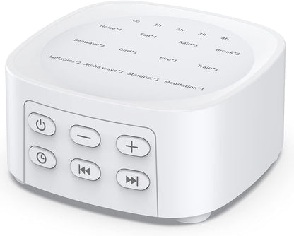 Sleep White Noise Sound Machines with 25 Soothing Sounds 36 Volume Levels 5 Timers Visible Sound Catalog Portable Size Memory Function for Home Office and Travel
