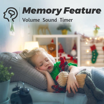 Sleep White Noise Sound Machines with 25 Soothing Sounds 36 Volume Levels 5 Timers Visible Sound Catalog Portable Size Memory Function for Home Office and Travel