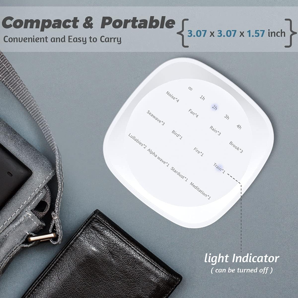 Sleep White Noise Sound Machines with 25 Soothing Sounds 36 Volume Levels 5 Timers Visible Sound Catalog Portable Size Memory Function for Home Office and Travel