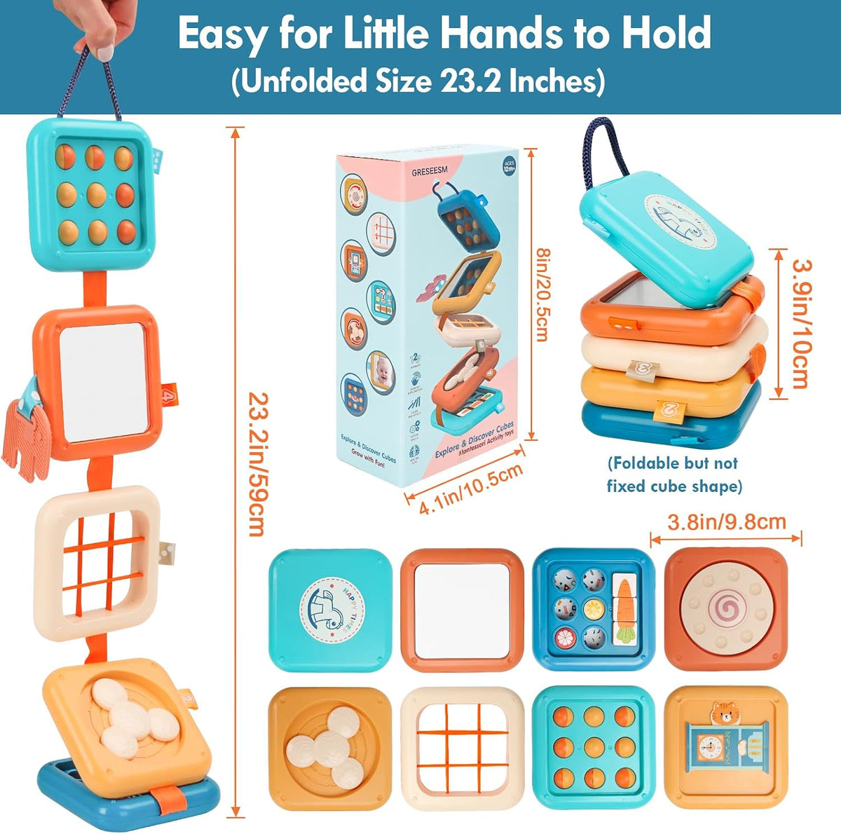 Busy Board Montessori Toy for 1 Year Old Boy Gifts, Travel Toys for Toddler 1-3, Sensory Activity Airplane Essential, Baby Boys Birthday Gift, Easter Basket & Stocking Stuffers