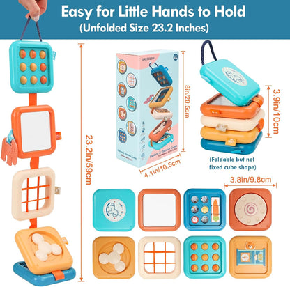 Busy Board Montessori Toy for 1 Year Old Boy Gifts, Travel Toys for Toddler 1-3, Sensory Activity Airplane Essential, Baby Boys Birthday Gift, Easter Basket & Stocking Stuffers