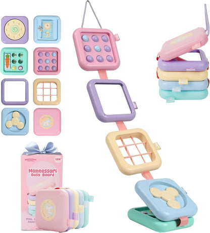 Busy Board Montessori Toy for 1 Year Old Boy Gifts, Travel Toys for Toddler 1-3, Sensory Activity Airplane Essential, Baby Boys Birthday Gift, Easter Basket & Stocking Stuffers