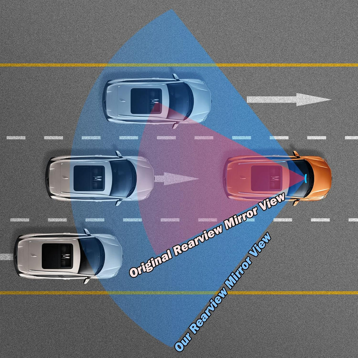 Rearview Mirror, 12 Inch Panoramic Interior Clip-on Wide Angle Convex Universal Rear View Mirror to Reduce Blind Spot Effectively for More Car SUV Trucks -Clear