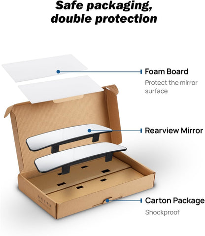 Rearview Mirror, 12 Inch Panoramic Interior Clip-on Wide Angle Convex Universal Rear View Mirror to Reduce Blind Spot Effectively for More Car SUV Trucks -Clear