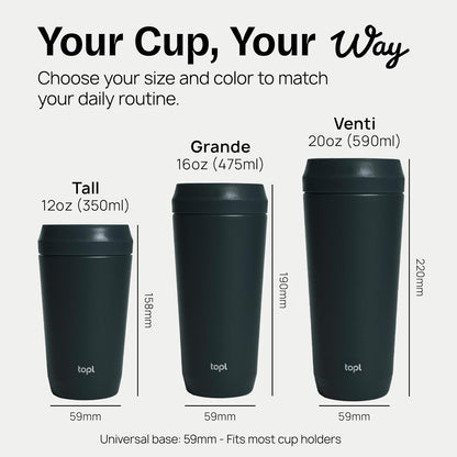 To Go Coffee Cup – Insulated Travel Coffee Mug with 360° Leak‑Safe Lid, Stainless Steel Coffee Tumbler for Hot/Cold, Spill‑Resistant, BPA‑Free - Mint, 16 oz