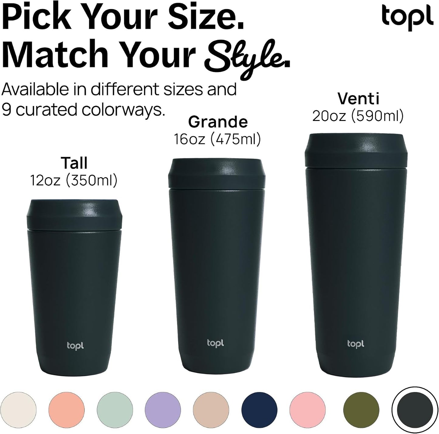 To Go Coffee Cup – Insulated Travel Coffee Mug with 360° Leak‑Safe Lid, Stainless Steel Coffee Tumbler for Hot/Cold, Spill‑Resistant, BPA‑Free - Mint, 16 oz
