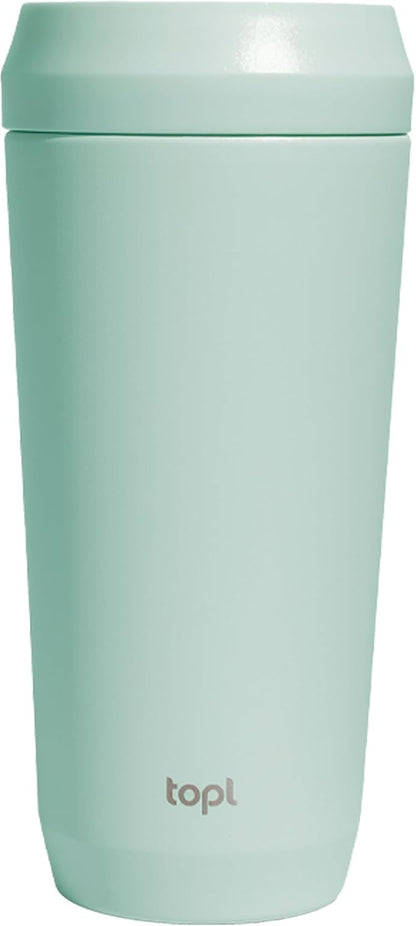 To Go Coffee Cup – Insulated Travel Coffee Mug with 360° Leak‑Safe Lid, Stainless Steel Coffee Tumbler for Hot/Cold, Spill‑Resistant, BPA‑Free - Mint, 16 oz