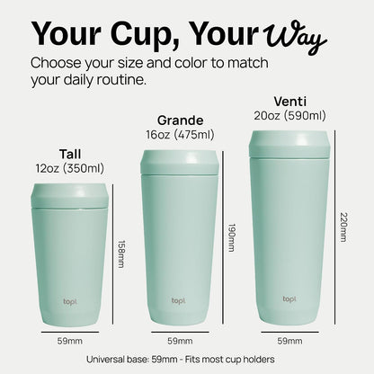 To Go Coffee Cup – Insulated Travel Coffee Mug with 360° Leak‑Safe Lid, Stainless Steel Coffee Tumbler for Hot/Cold, Spill‑Resistant, BPA‑Free - Mint, 16 oz