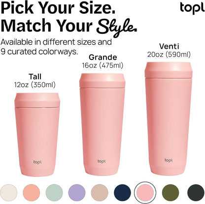 To Go Coffee Cup – Insulated Travel Coffee Mug with 360° Leak‑Safe Lid, Stainless Steel Coffee Tumbler for Hot/Cold, Spill‑Resistant, BPA‑Free - Mint, 16 oz