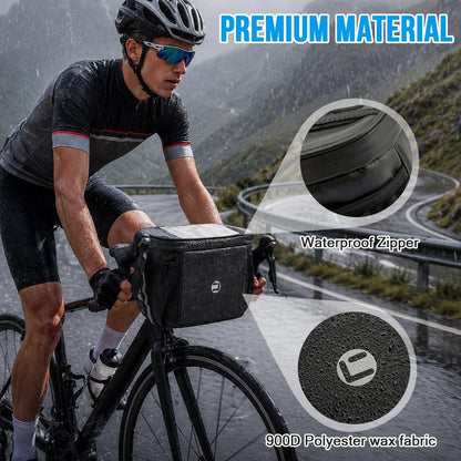Bike Handlebar Insulated Bag, Front Phone Touchscreen Bicycle Cooler