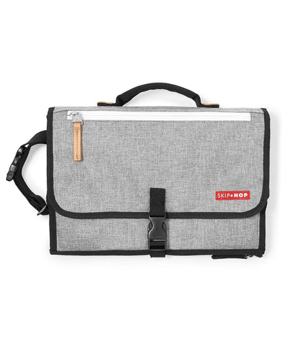 Pronto Signature Portable Changing Mat, Cushioned Diaper Changing Pad with Built-in Pillow, Black Stripe