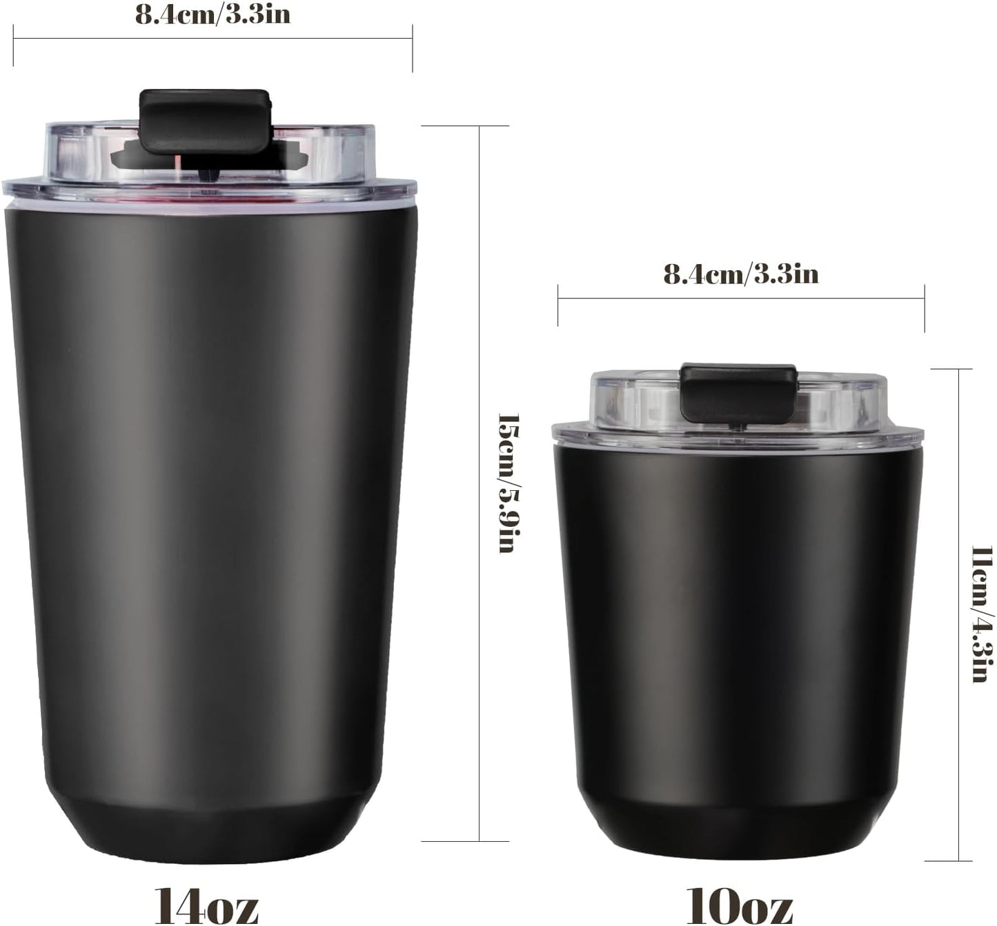 14 oz Insulated Stainless Steel Tumblers with Lid | Travel Coffee Mug Vacuum Cup, Leak Proof Reusable Double Walled Coffee Tumbler for Iced and Hot Drinks, Cream