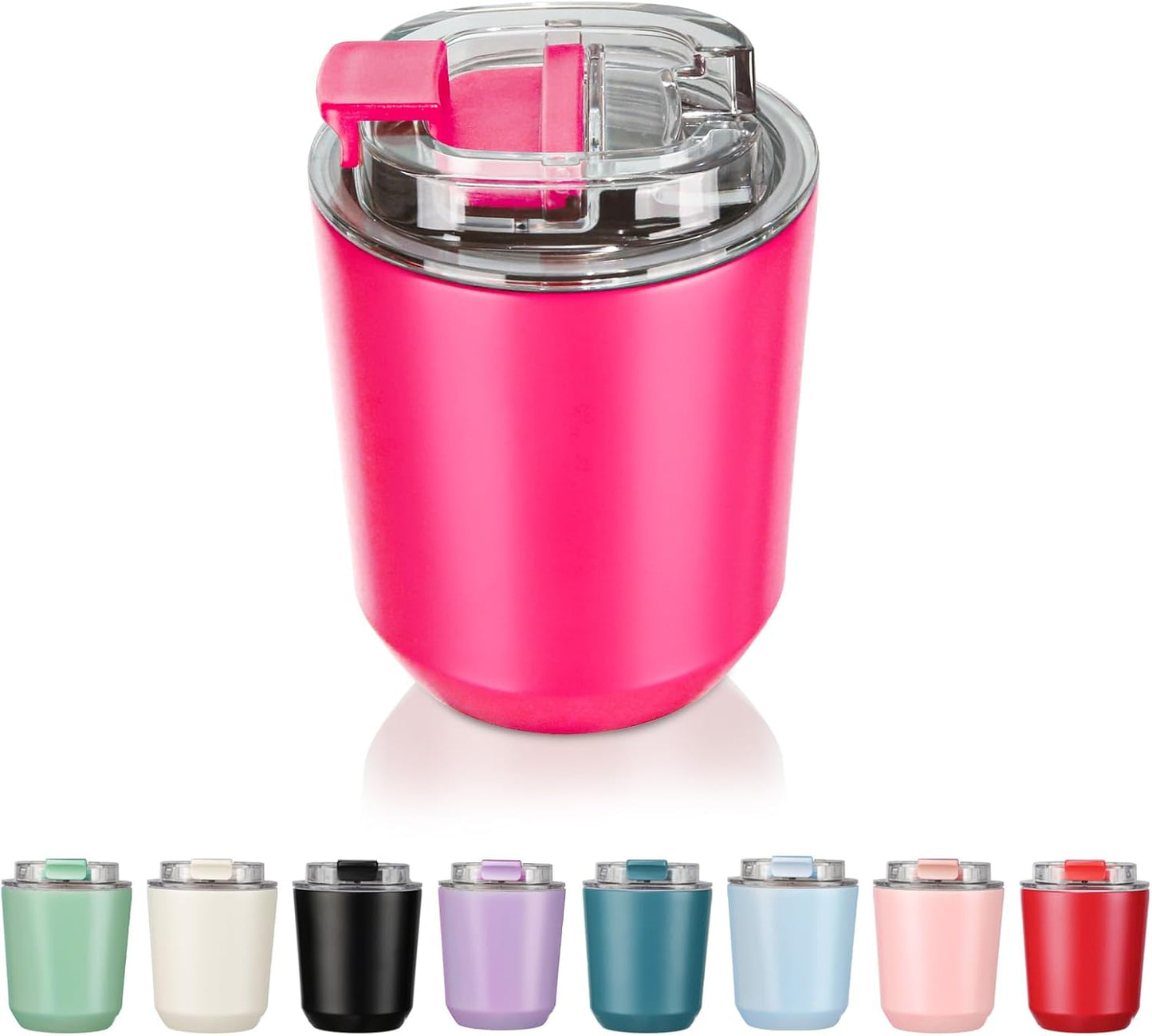 14 oz Insulated Stainless Steel Tumblers with Lid | Travel Coffee Mug Vacuum Cup, Leak Proof Reusable Double Walled Coffee Tumbler for Iced and Hot Drinks, Cream