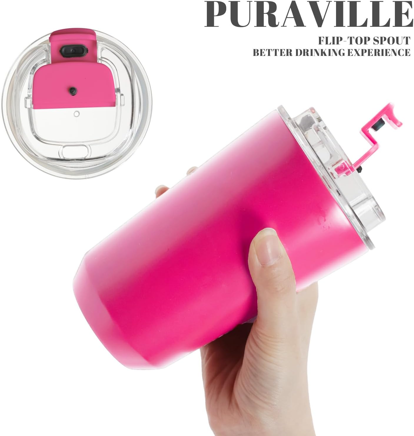 14 oz Insulated Stainless Steel Tumblers with Lid | Travel Coffee Mug Vacuum Cup, Leak Proof Reusable Double Walled Coffee Tumbler for Iced and Hot Drinks, Cream