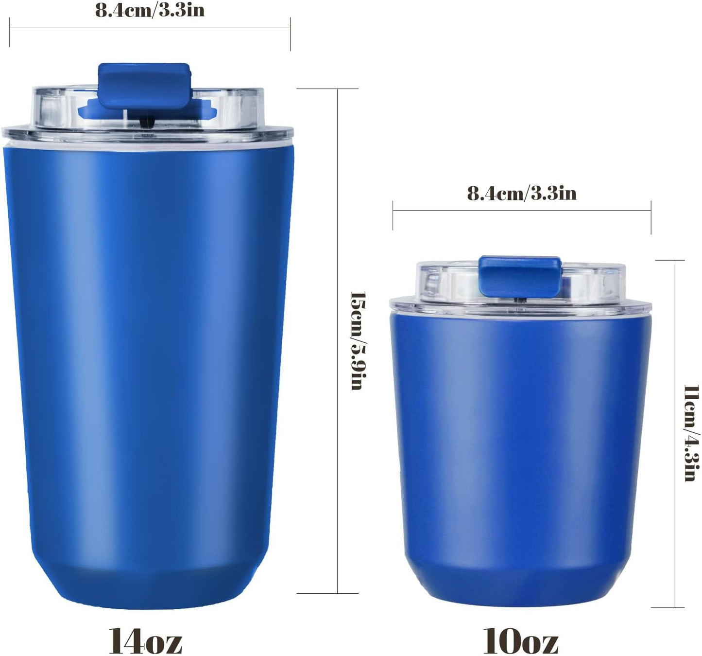 14 oz Insulated Stainless Steel Tumblers with Lid | Travel Coffee Mug Vacuum Cup, Leak Proof Reusable Double Walled Coffee Tumbler for Iced and Hot Drinks, Cream