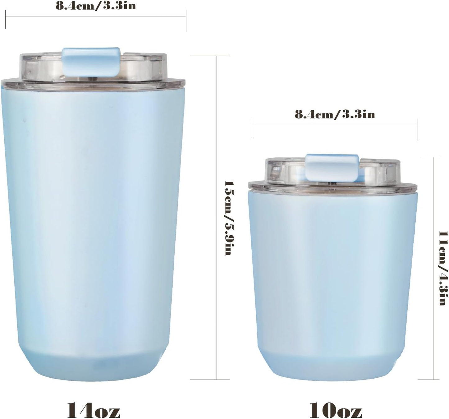 14 oz Insulated Stainless Steel Tumblers with Lid | Travel Coffee Mug Vacuum Cup, Leak Proof Reusable Double Walled Coffee Tumbler for Iced and Hot Drinks, Cream