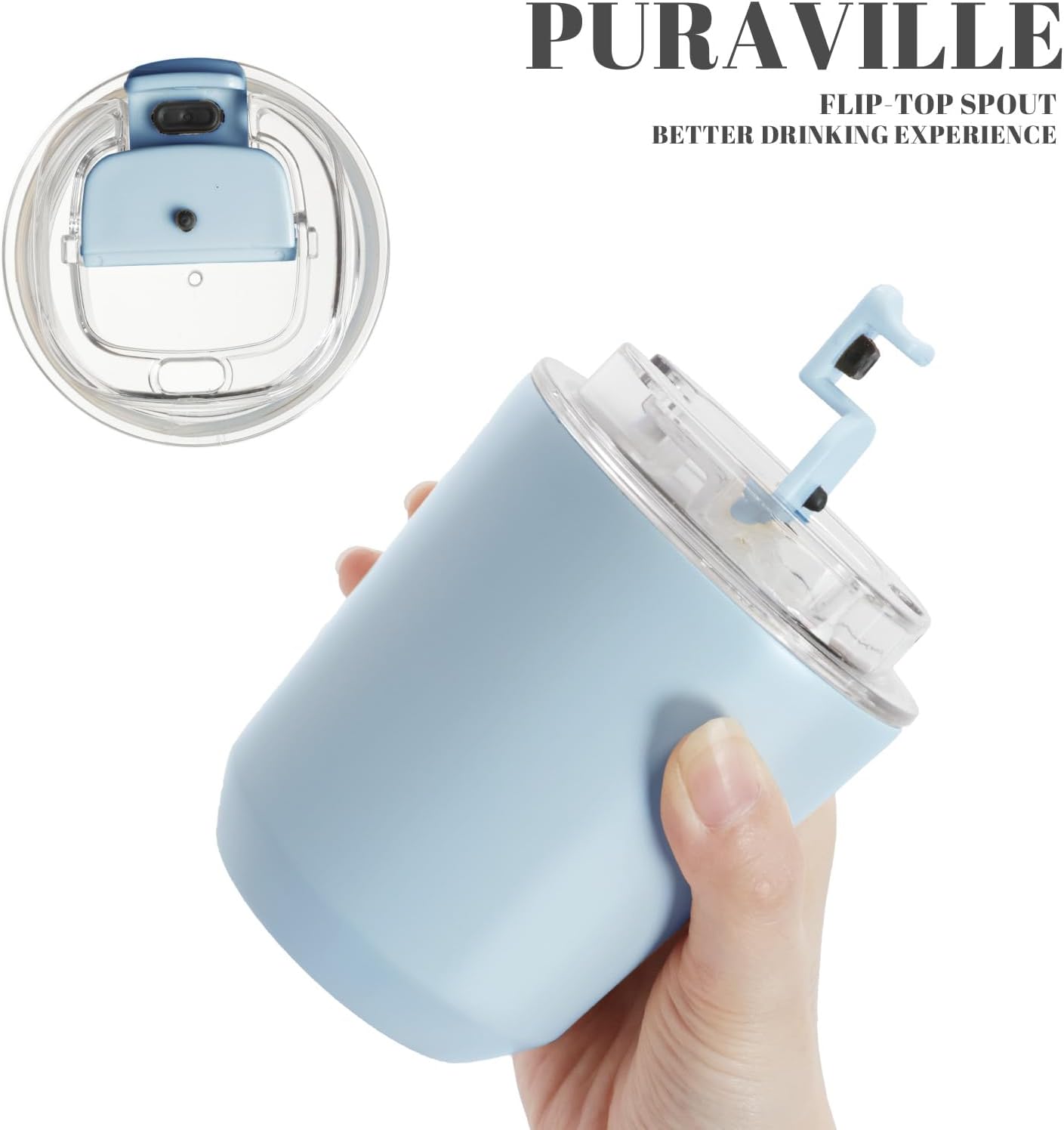 14 oz Insulated Stainless Steel Tumblers with Lid | Travel Coffee Mug Vacuum Cup, Leak Proof Reusable Double Walled Coffee Tumbler for Iced and Hot Drinks, Cream