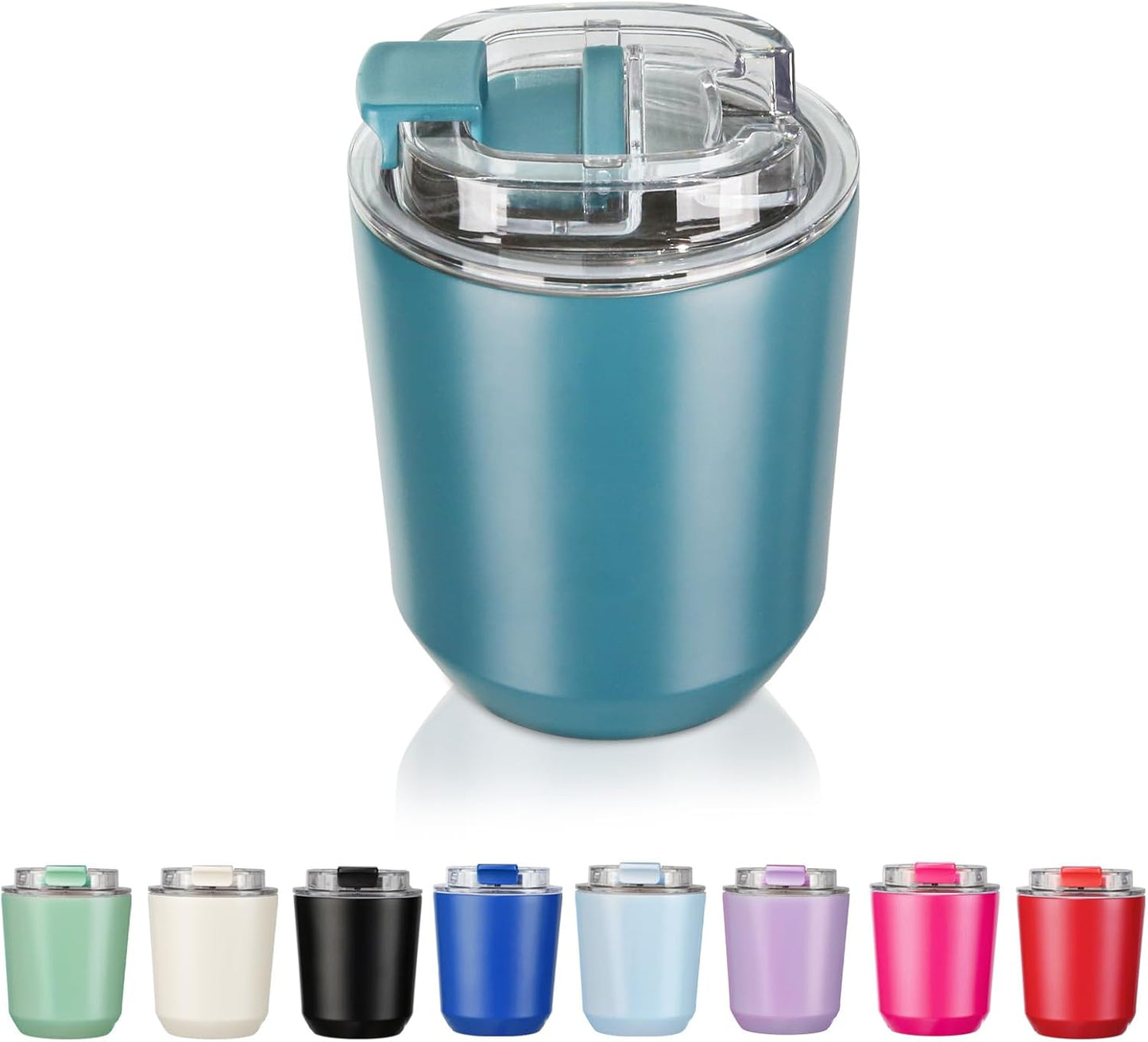14 oz Insulated Stainless Steel Tumblers with Lid | Travel Coffee Mug Vacuum Cup, Leak Proof Reusable Double Walled Coffee Tumbler for Iced and Hot Drinks, Cream