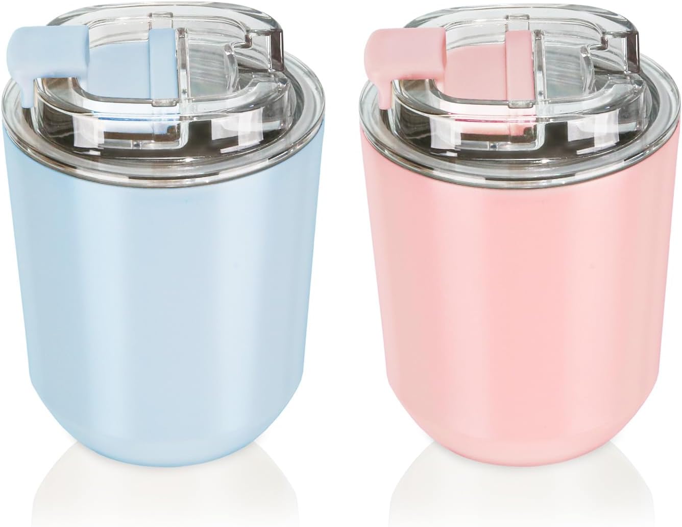 14 oz Insulated Stainless Steel Tumblers with Lid | Travel Coffee Mug Vacuum Cup, Leak Proof Reusable Double Walled Coffee Tumbler for Iced and Hot Drinks, Cream