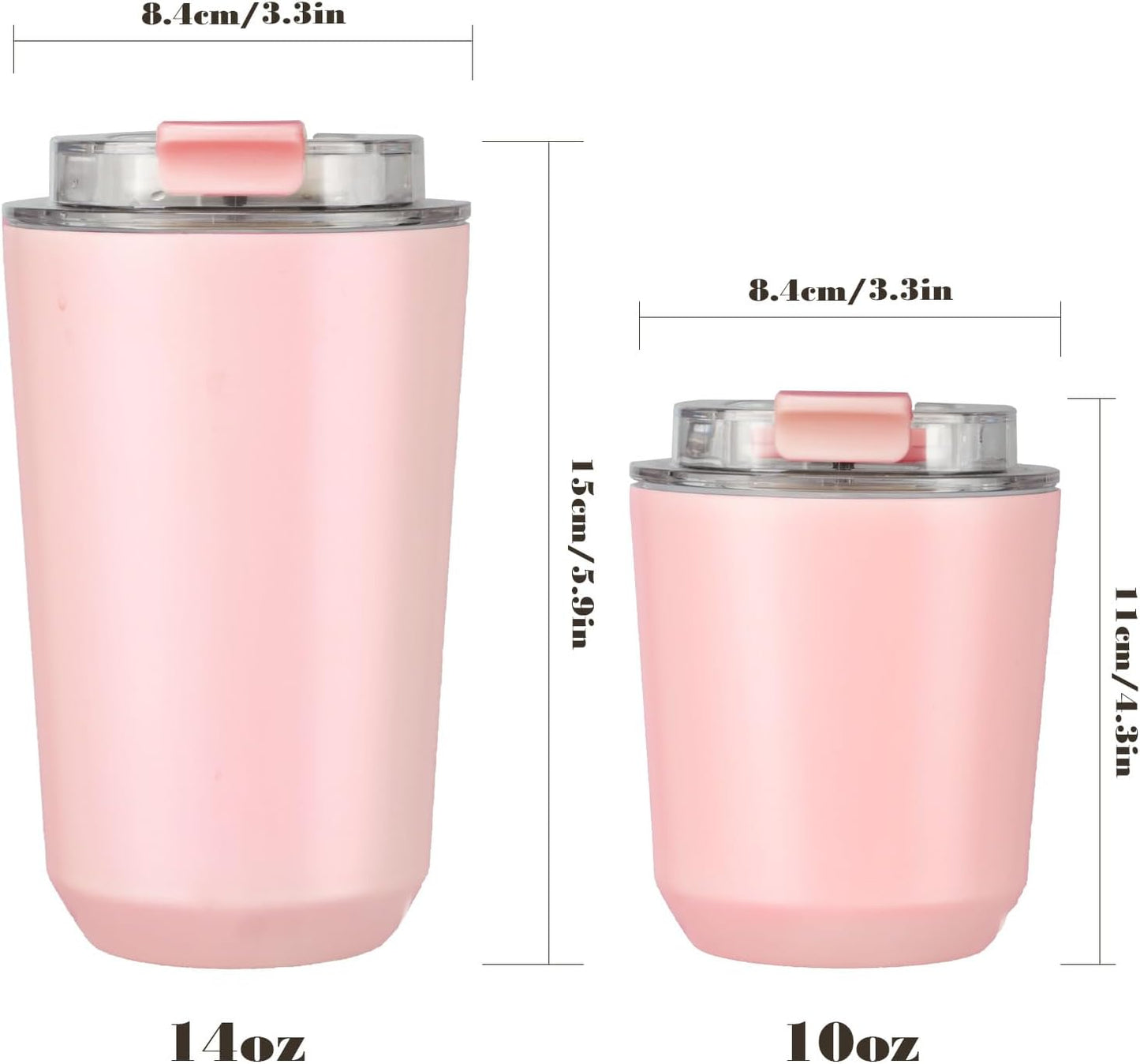14 oz Insulated Stainless Steel Tumblers with Lid | Travel Coffee Mug Vacuum Cup, Leak Proof Reusable Double Walled Coffee Tumbler for Iced and Hot Drinks, Cream