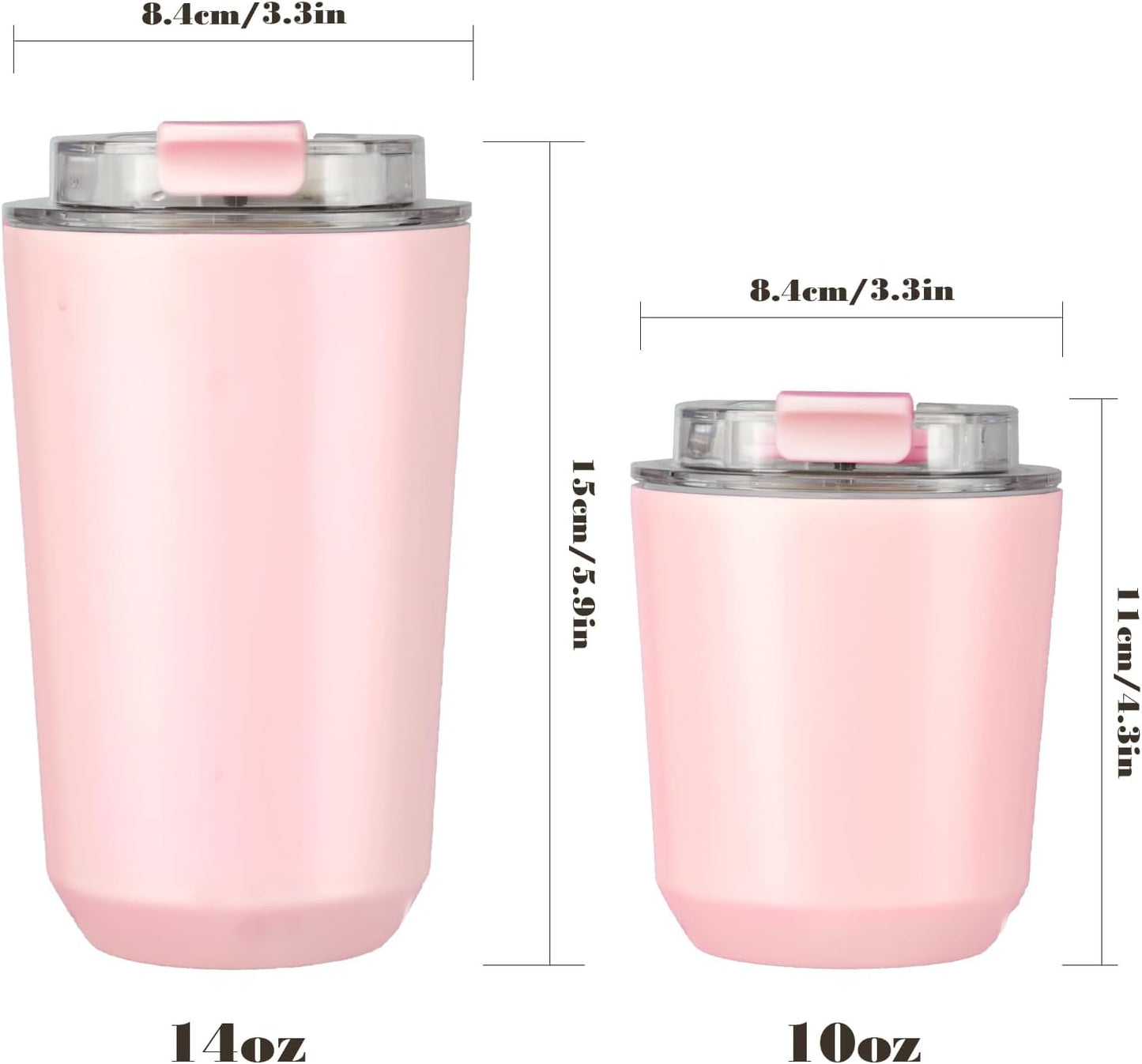 14 oz Insulated Stainless Steel Tumblers with Lid | Travel Coffee Mug Vacuum Cup, Leak Proof Reusable Double Walled Coffee Tumbler for Iced and Hot Drinks, Cream