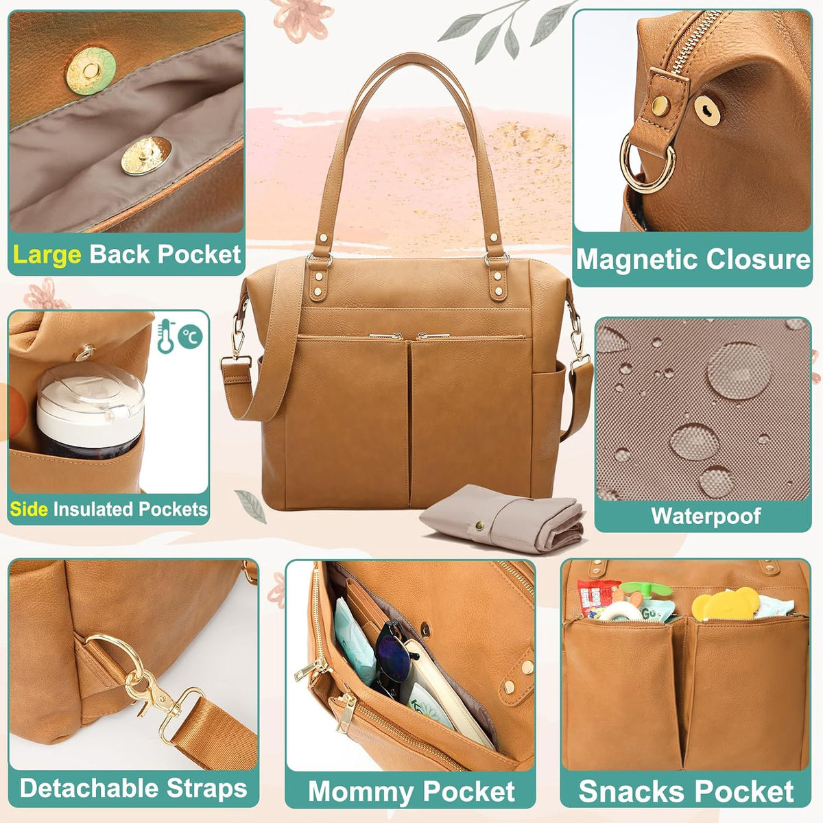 Diaper Bag Tote Convertible Diaper Bag Backpack Tote Leather