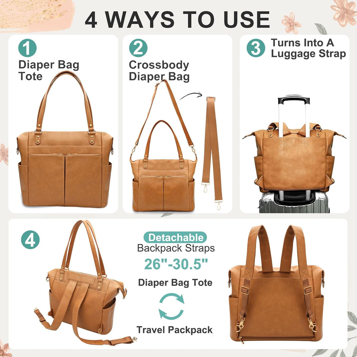 Diaper Bag Tote Convertible Diaper Bag Backpack Tote Leather