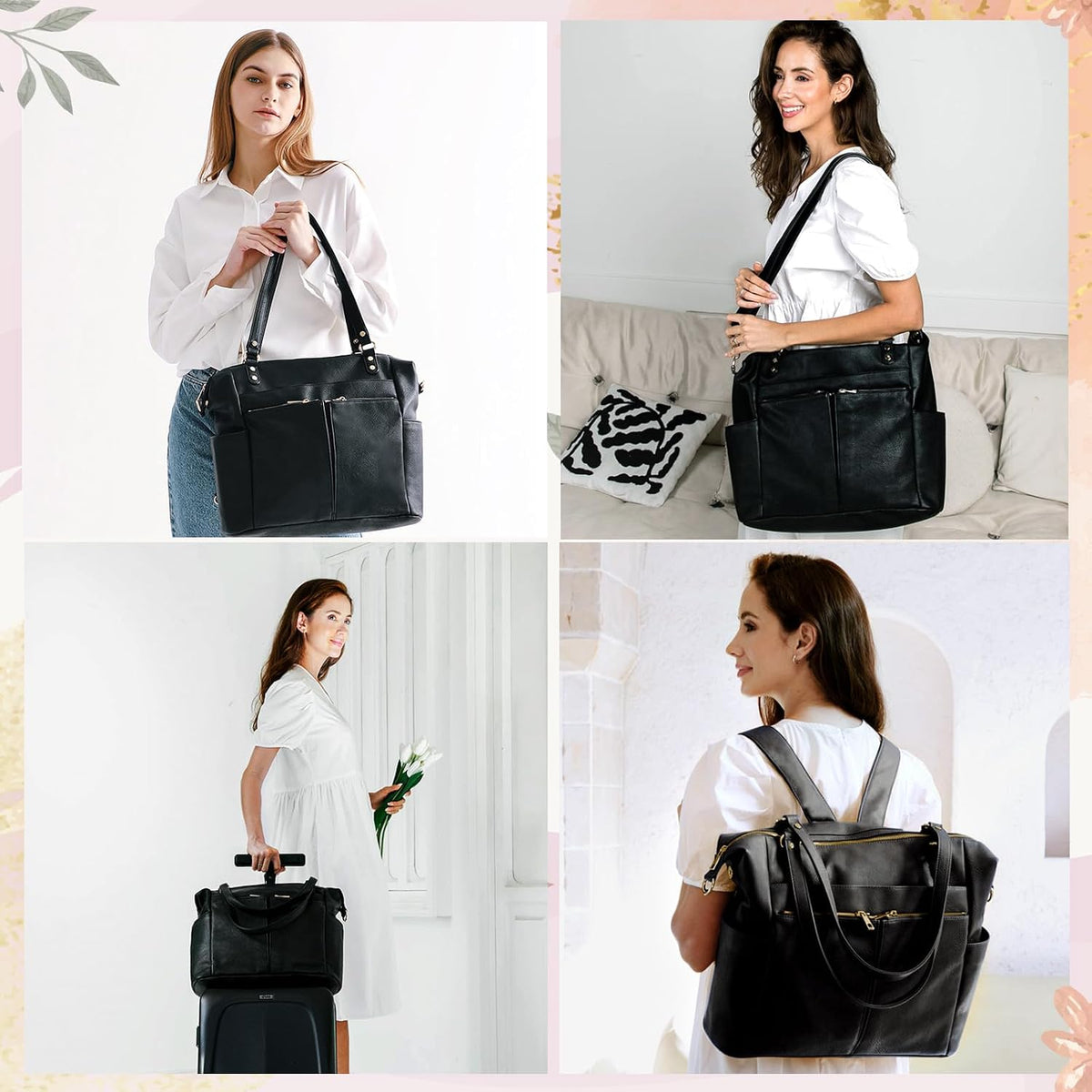 Diaper Bag Tote Convertible Diaper Bag Backpack Tote Leather