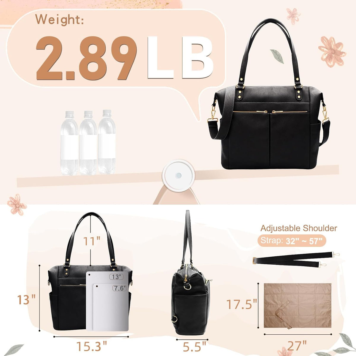 Diaper Bag Tote Convertible Diaper Bag Backpack Tote Leather
