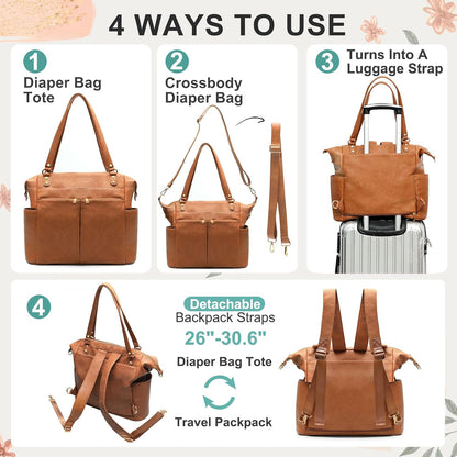 Diaper Bag Tote Convertible Diaper Bag Backpack Tote Leather