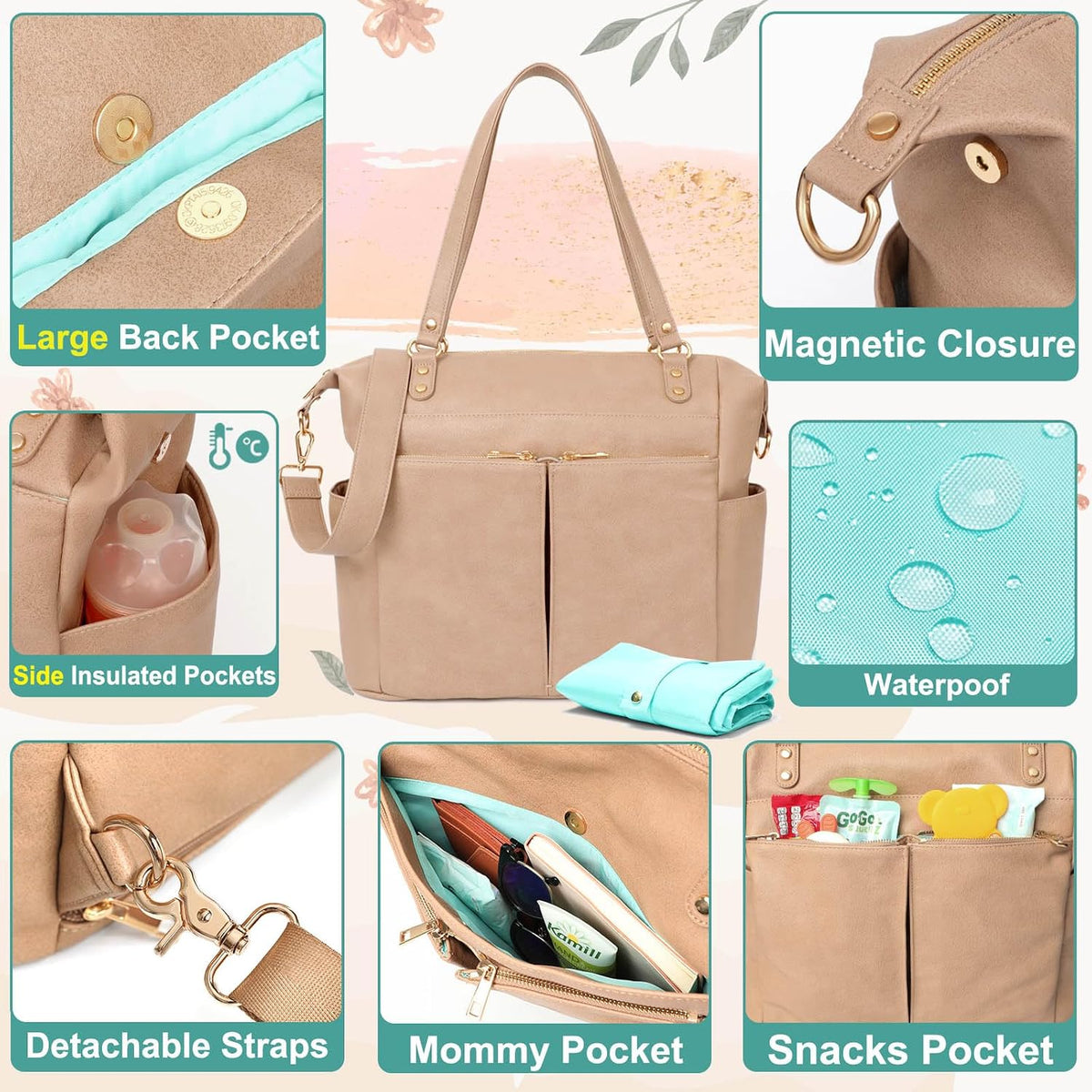 Diaper Bag Tote Convertible Diaper Bag Backpack Tote Leather
