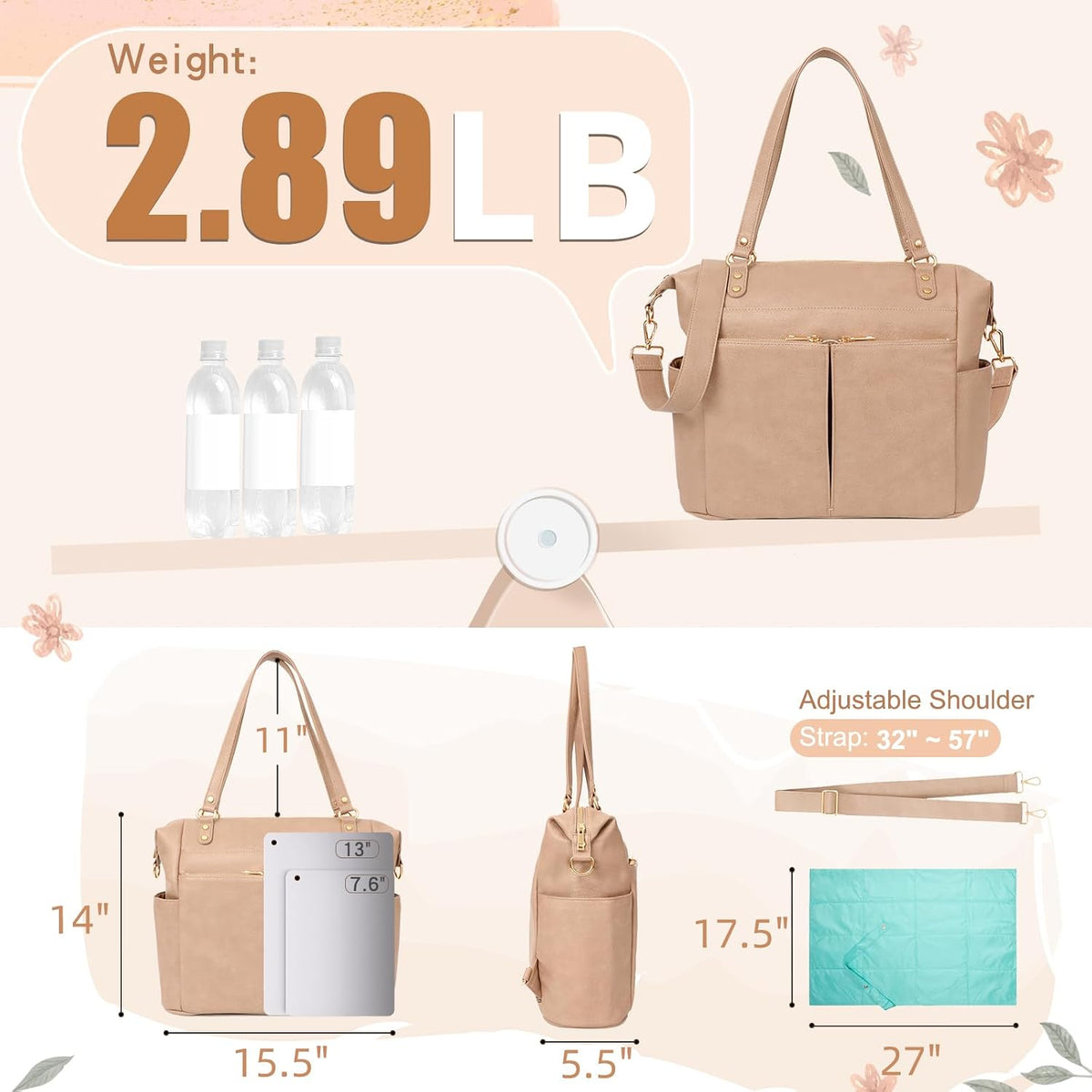 Diaper Bag Tote Convertible Diaper Bag Backpack Tote Leather