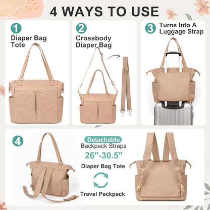 Diaper Bag Tote Convertible Diaper Bag Backpack Tote Leather
