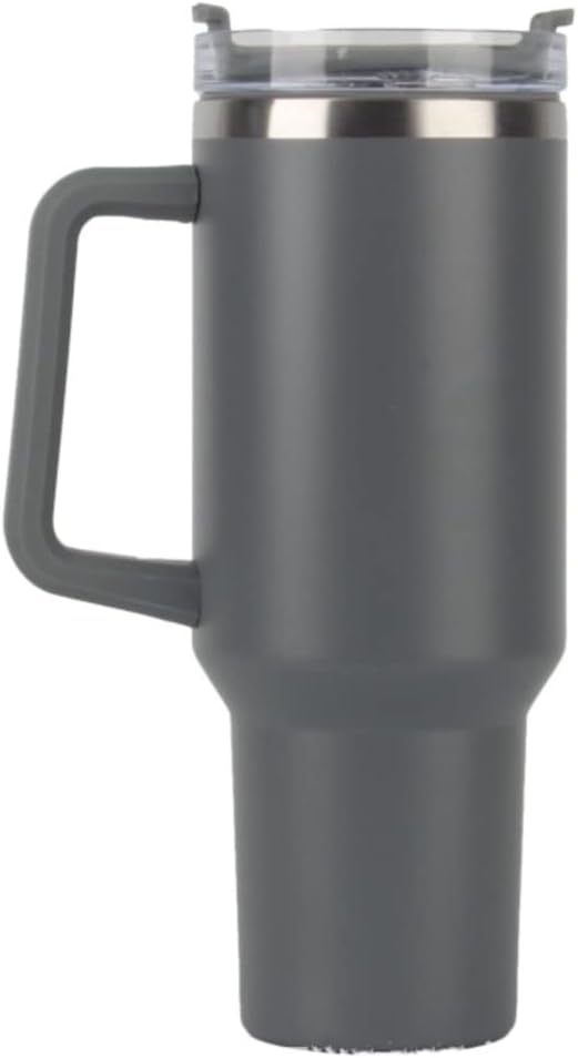 40oz Insulated Travel Mug Tumbler With Handle and Straw,Stainless Steel Double Wall Vacuum Cup Keep Drink Cold and Hot (Brick-red#)