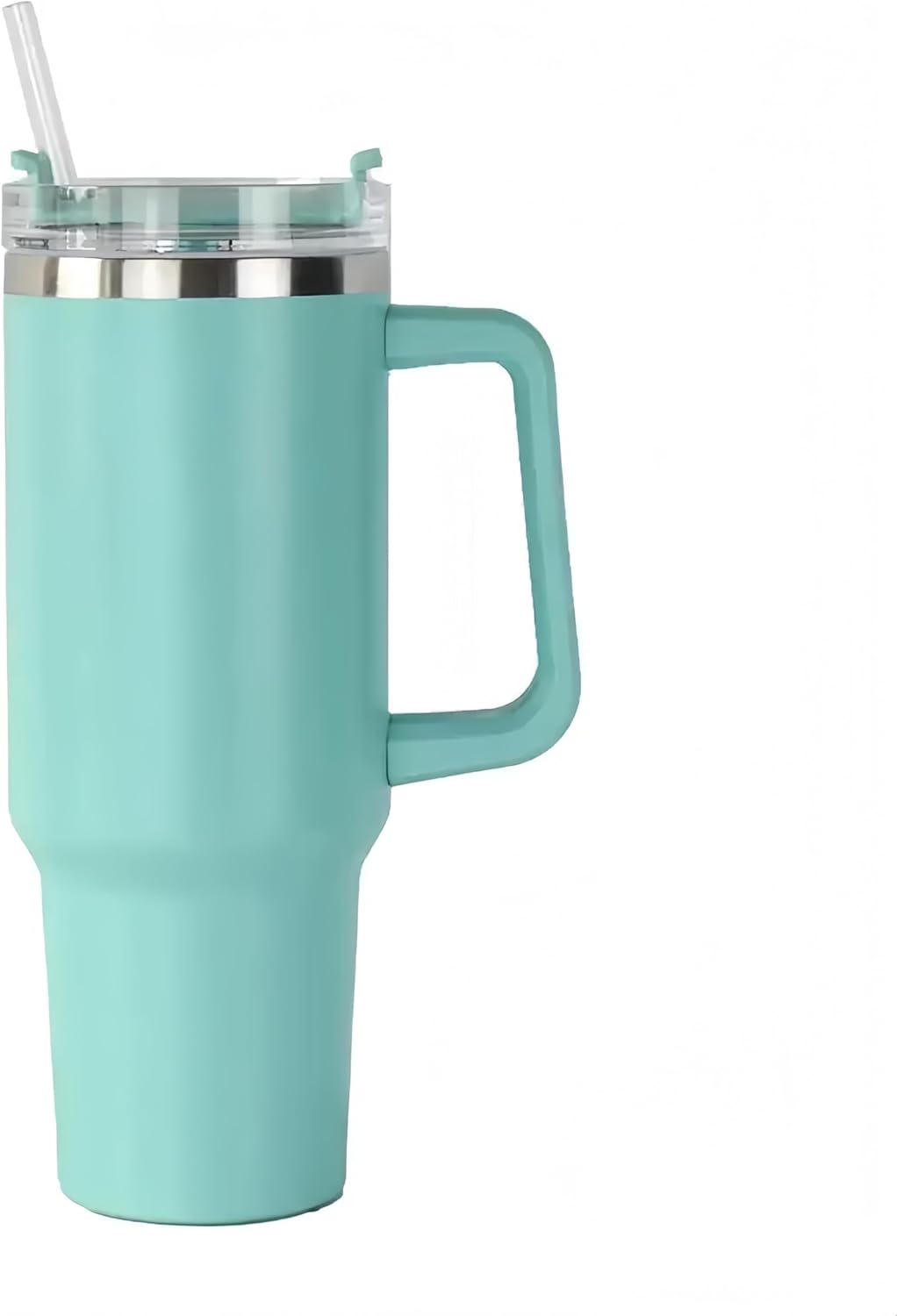 40oz Insulated Travel Mug Tumbler With Handle and Straw,Stainless Steel Double Wall Vacuum Cup Keep Drink Cold and Hot (Brick-red#)