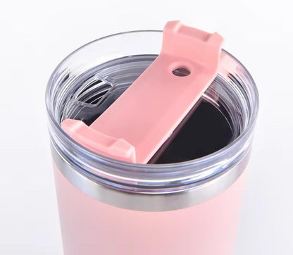40oz Insulated Travel Mug Tumbler With Handle and Straw,Stainless Steel Double Wall Vacuum Cup Keep Drink Cold and Hot (Brick-red#)