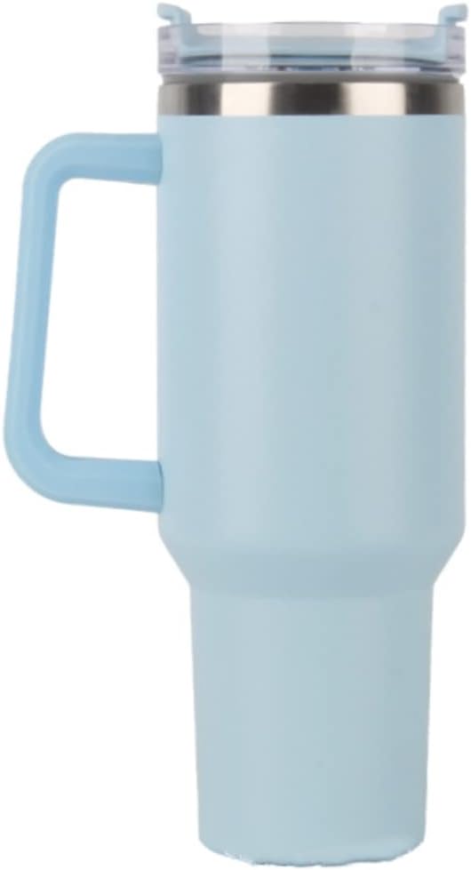40oz Insulated Travel Mug Tumbler With Handle and Straw,Stainless Steel Double Wall Vacuum Cup Keep Drink Cold and Hot (Brick-red#)