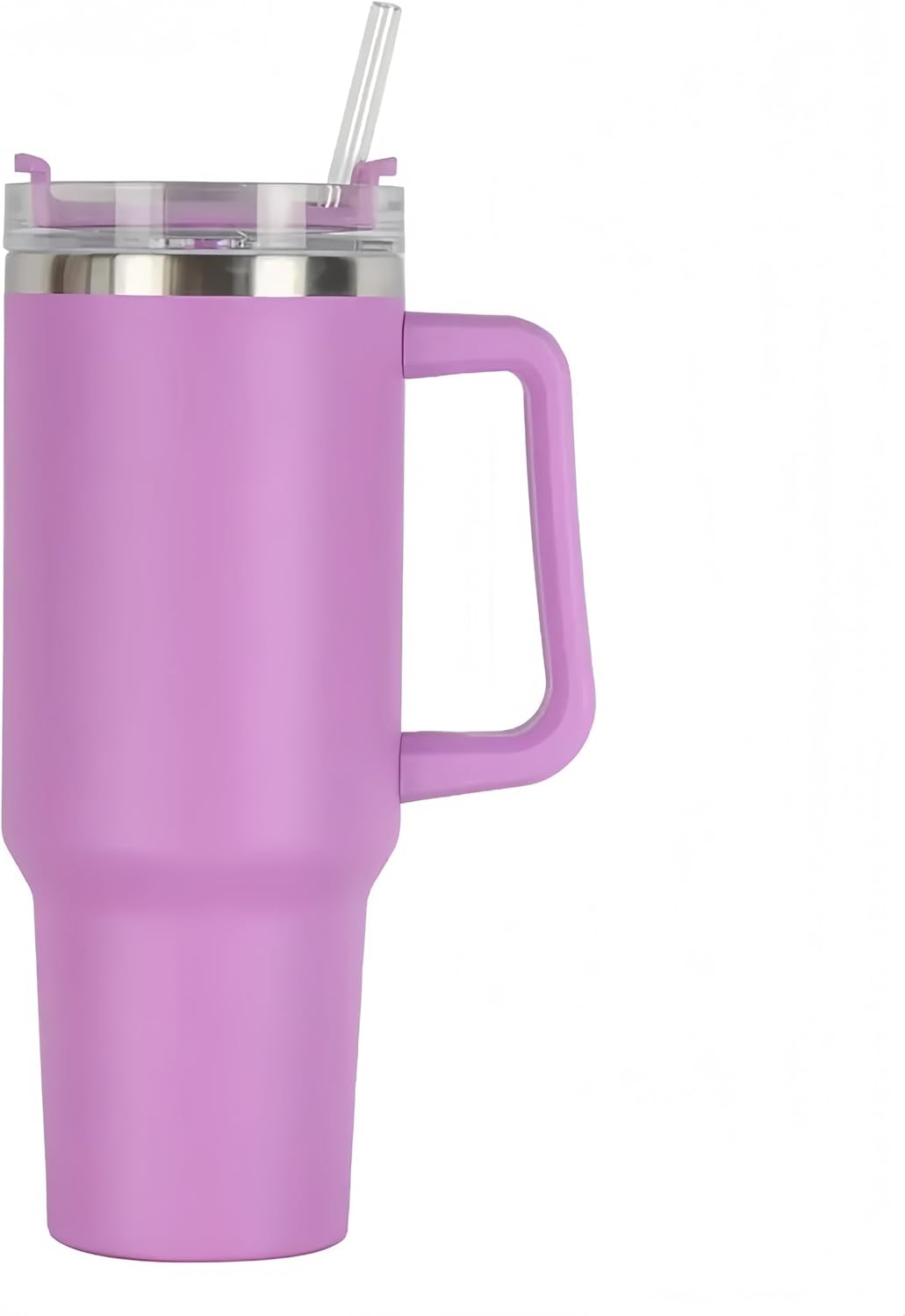 40oz Insulated Travel Mug Tumbler With Handle and Straw,Stainless Steel Double Wall Vacuum Cup Keep Drink Cold and Hot (Brick-red#)
