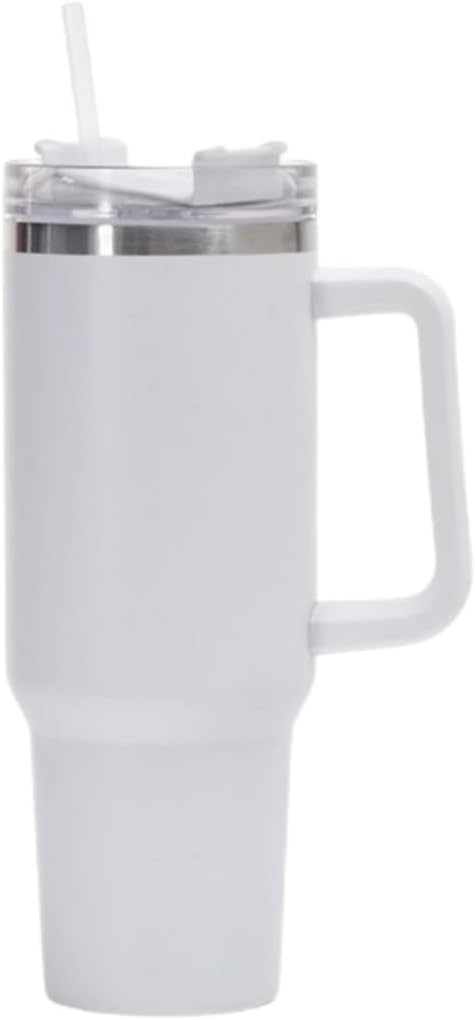 40oz Insulated Travel Mug Tumbler With Handle and Straw,Stainless Steel Double Wall Vacuum Cup Keep Drink Cold and Hot (Brick-red#)