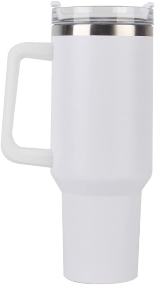 40oz Insulated Travel Mug Tumbler With Handle and Straw,Stainless Steel Double Wall Vacuum Cup Keep Drink Cold and Hot (Brick-red#)