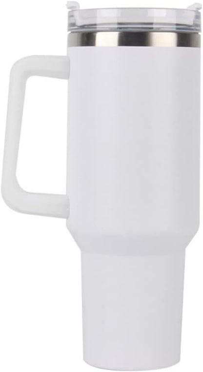 40oz Insulated Travel Mug Tumbler With Handle and Straw,Stainless Steel Double Wall Vacuum Cup Keep Drink Cold and Hot (Brick-red#)