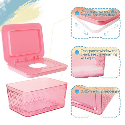 Wipes Dispenser, One-Handed Operation Wipe Holder, White