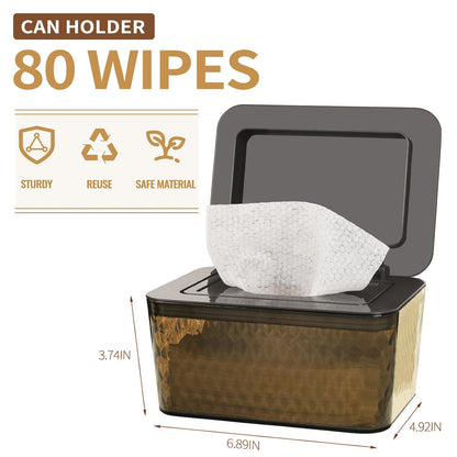 Wipes Dispenser, One-Handed Operation Wipe Holder, White