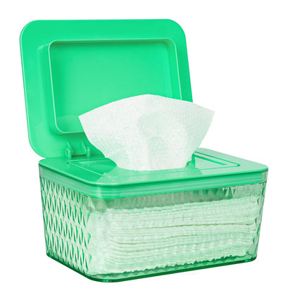 Wipes Dispenser, One-Handed Operation Wipe Holder, White