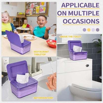 Wipes Dispenser, One-Handed Operation Wipe Holder, White