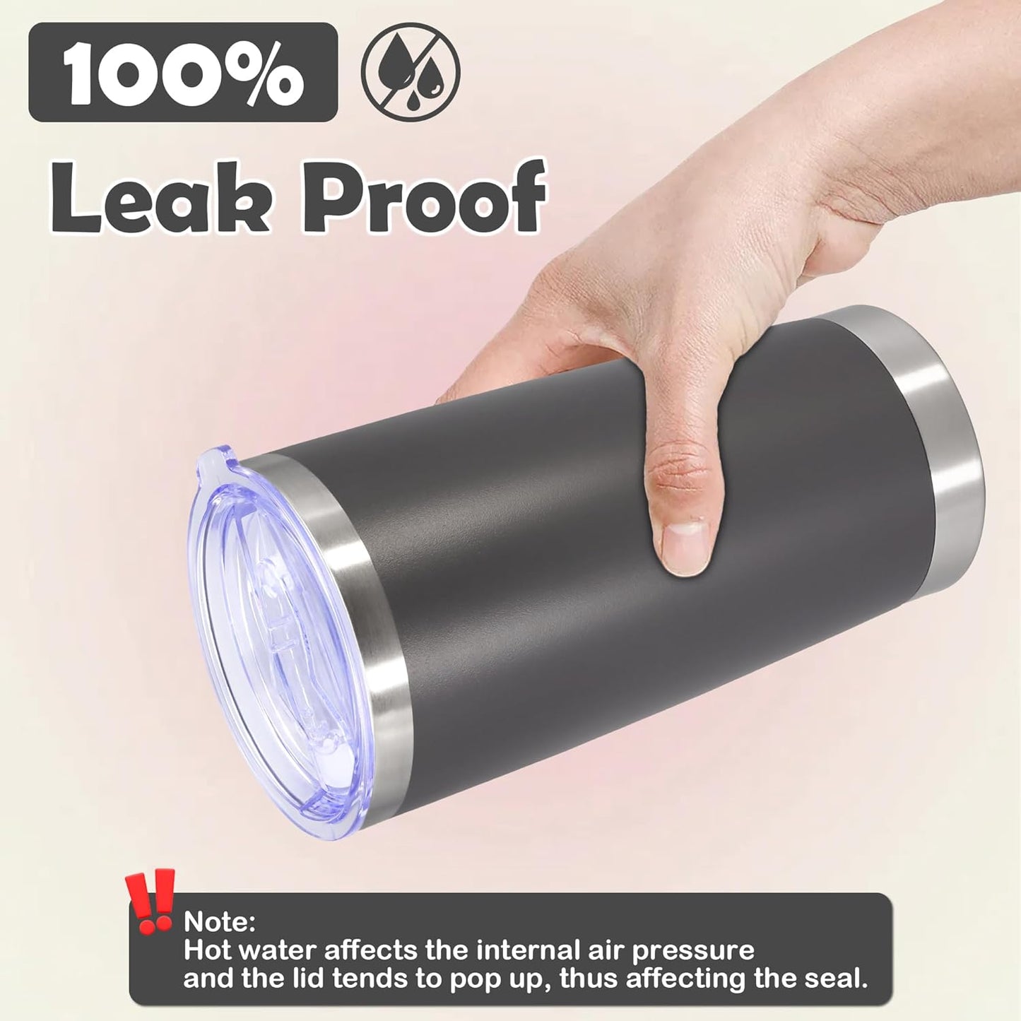 20oz Tumbler Stainless Steel Tumbler Coffee Tumbler with Lid SS, 4P | Vacuum Insulated Double Wall Travel Mug, Durable Powder Coated Coffee Mug, For Hot & Cold Drinks
