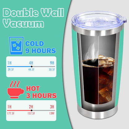 20oz Tumbler Stainless Steel Tumbler Coffee Tumbler with Lid SS, 4P | Vacuum Insulated Double Wall Travel Mug, Durable Powder Coated Coffee Mug, For Hot & Cold Drinks