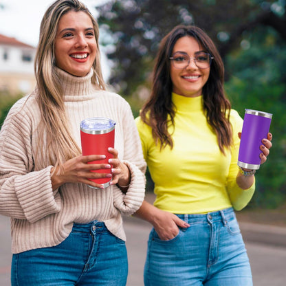 20oz Tumbler Stainless Steel Tumbler Coffee Tumbler with Lid SS, 4P | Vacuum Insulated Double Wall Travel Mug, Durable Powder Coated Coffee Mug, For Hot & Cold Drinks