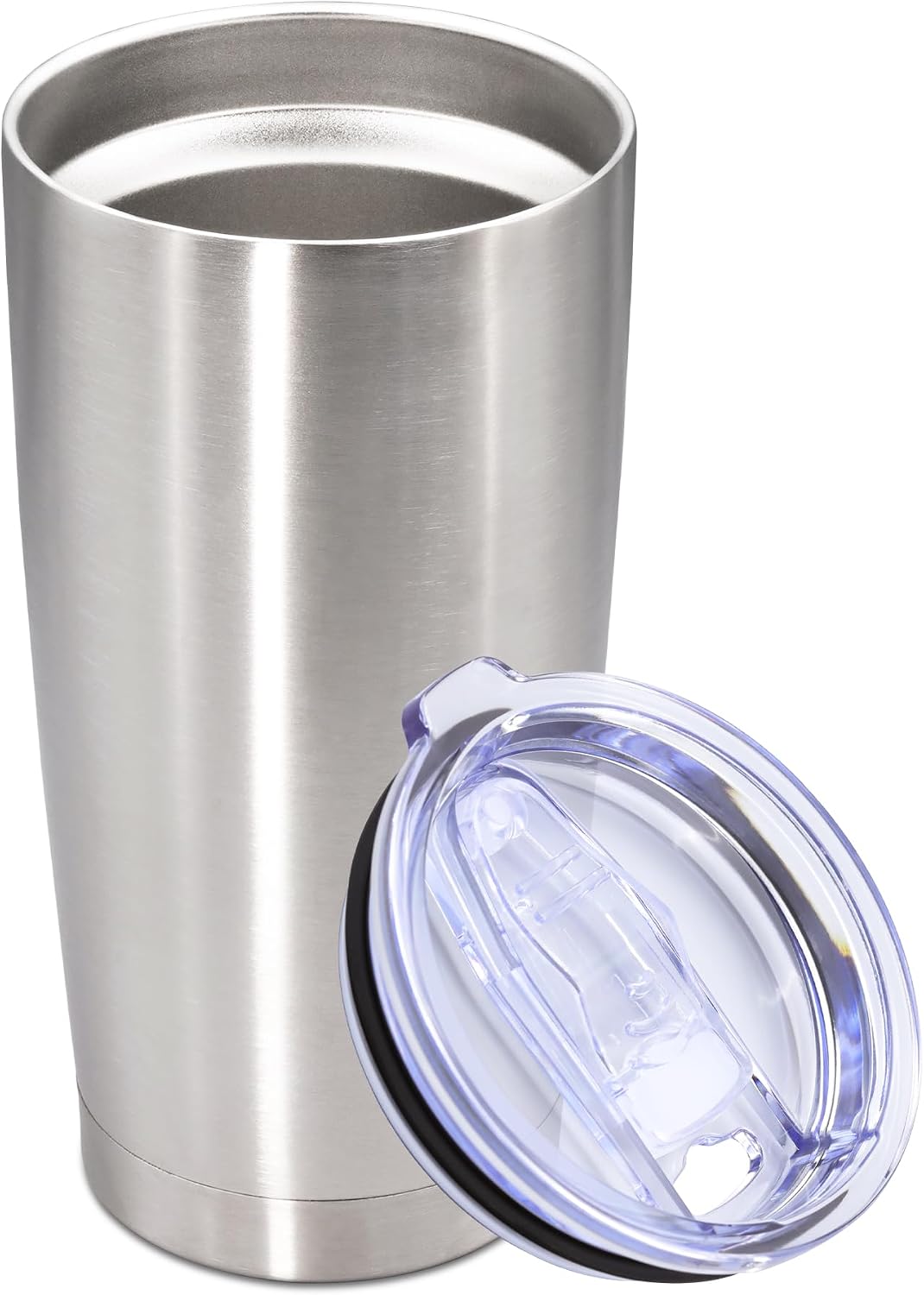 20oz Tumbler Stainless Steel Tumbler Coffee Tumbler with Lid SS, 4P | Vacuum Insulated Double Wall Travel Mug, Durable Powder Coated Coffee Mug, For Hot & Cold Drinks